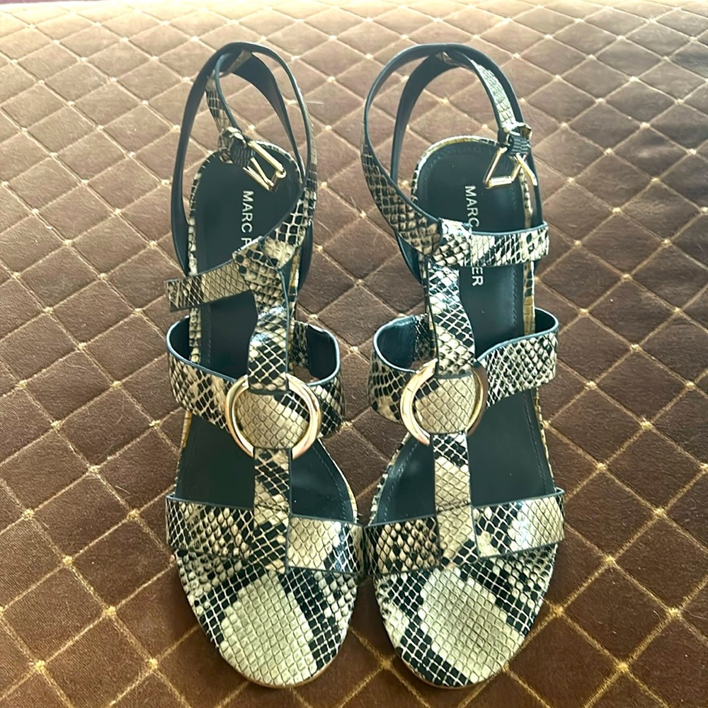 Snakeskin strappy sandals